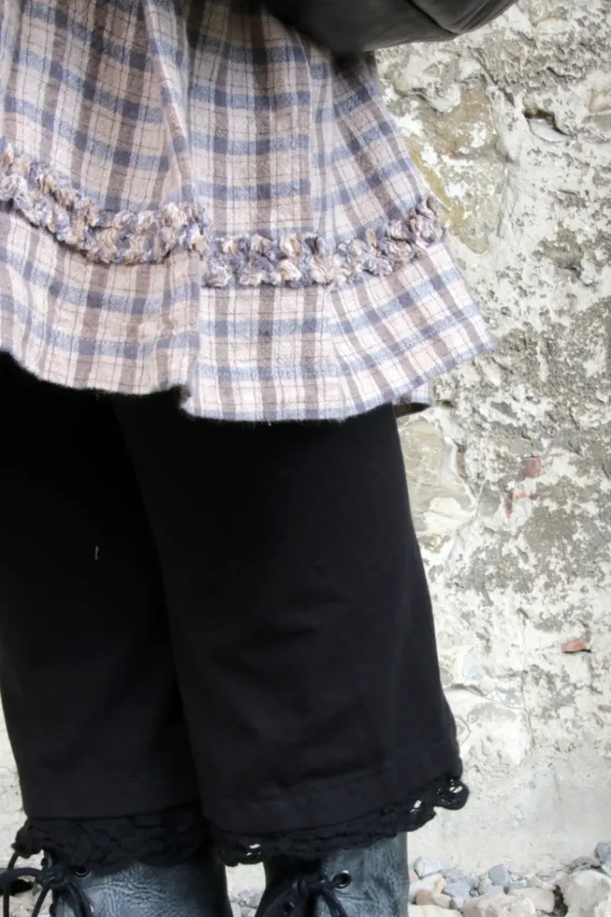 *Ewa i Walla Kleid 55879 MALENA in grau altrose kariert (checked linen) - softes Leinen