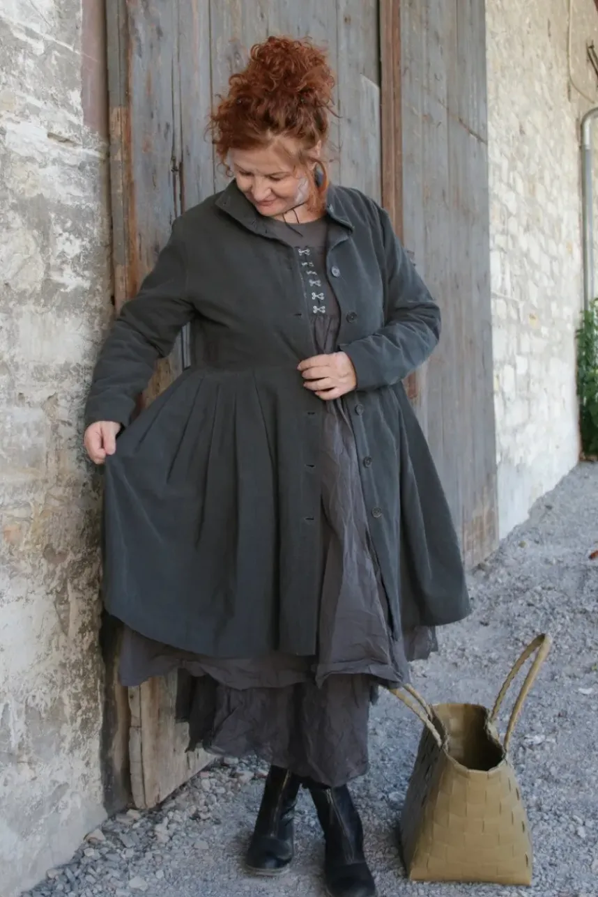Ewa i Walla Kleid 55758 MYRA in grey/steingrau - reine Knitterbaumwolle