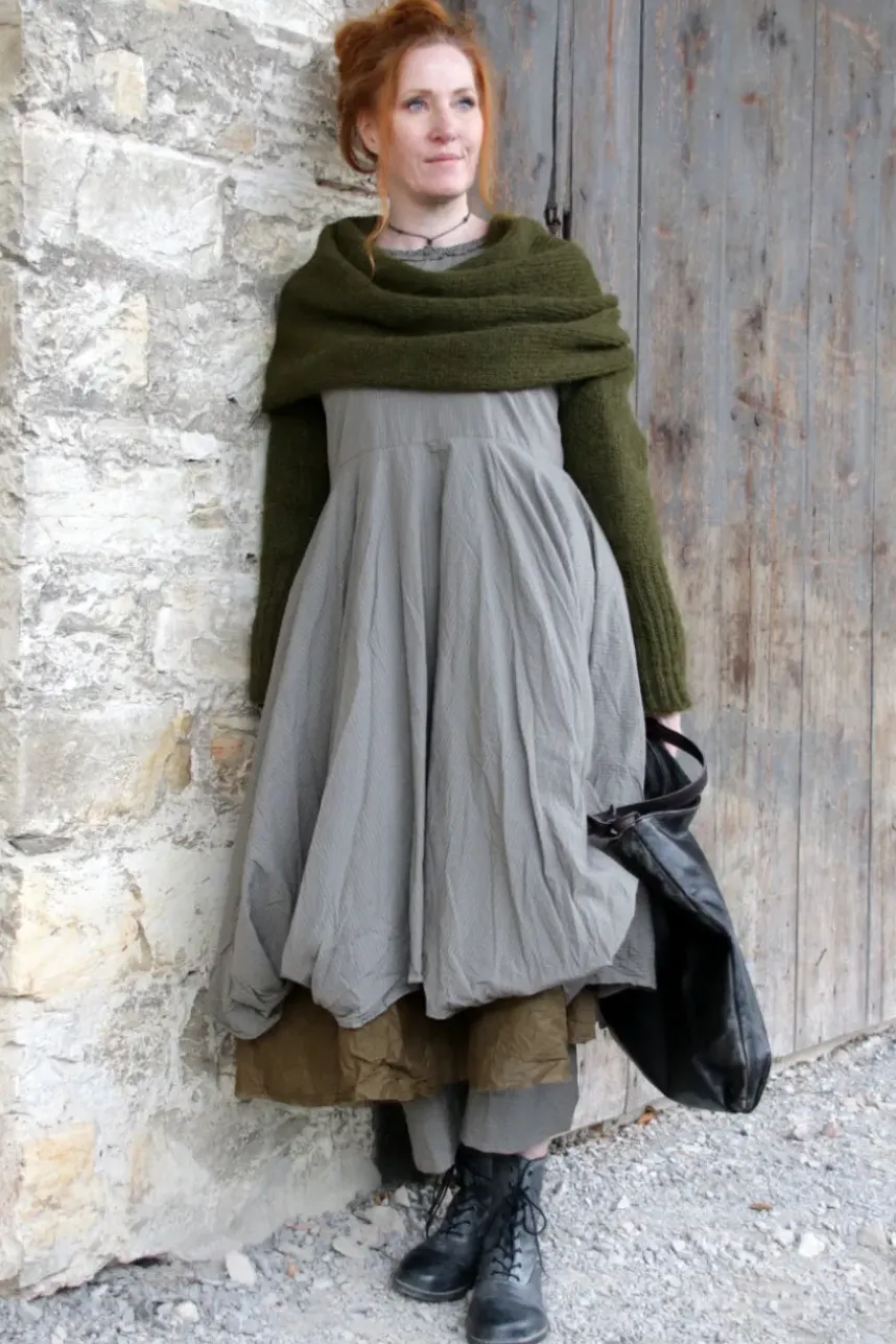 *Ewa i Walla Kleid 55871 NATALIE in grau rose zart gestreift - reine Baumwolle