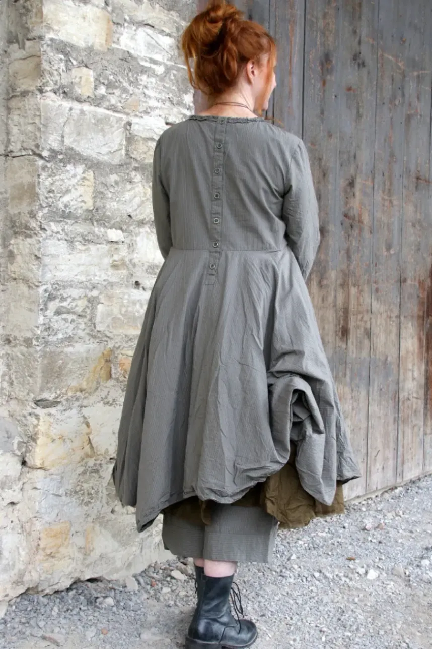 *Ewa i Walla Kleid 55871 NATALIE in grau rose zart gestreift - reine Baumwolle