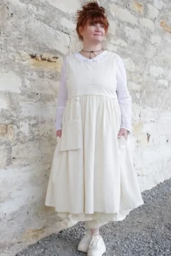 Ewa i Walla Kleid 55895 RUBY in cremeweiss (cream) - Seersucker aus reiner Baumwolle