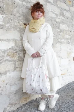 Ewa i Walla Kleid 55895 RUBY in cremeweiss (cream) - Seersucker aus reiner Baumwolle