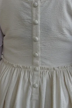 Ewa i Walla Kleid 55895 RUBY in cremeweiss (cream) - Seersucker aus reiner Baumwolle