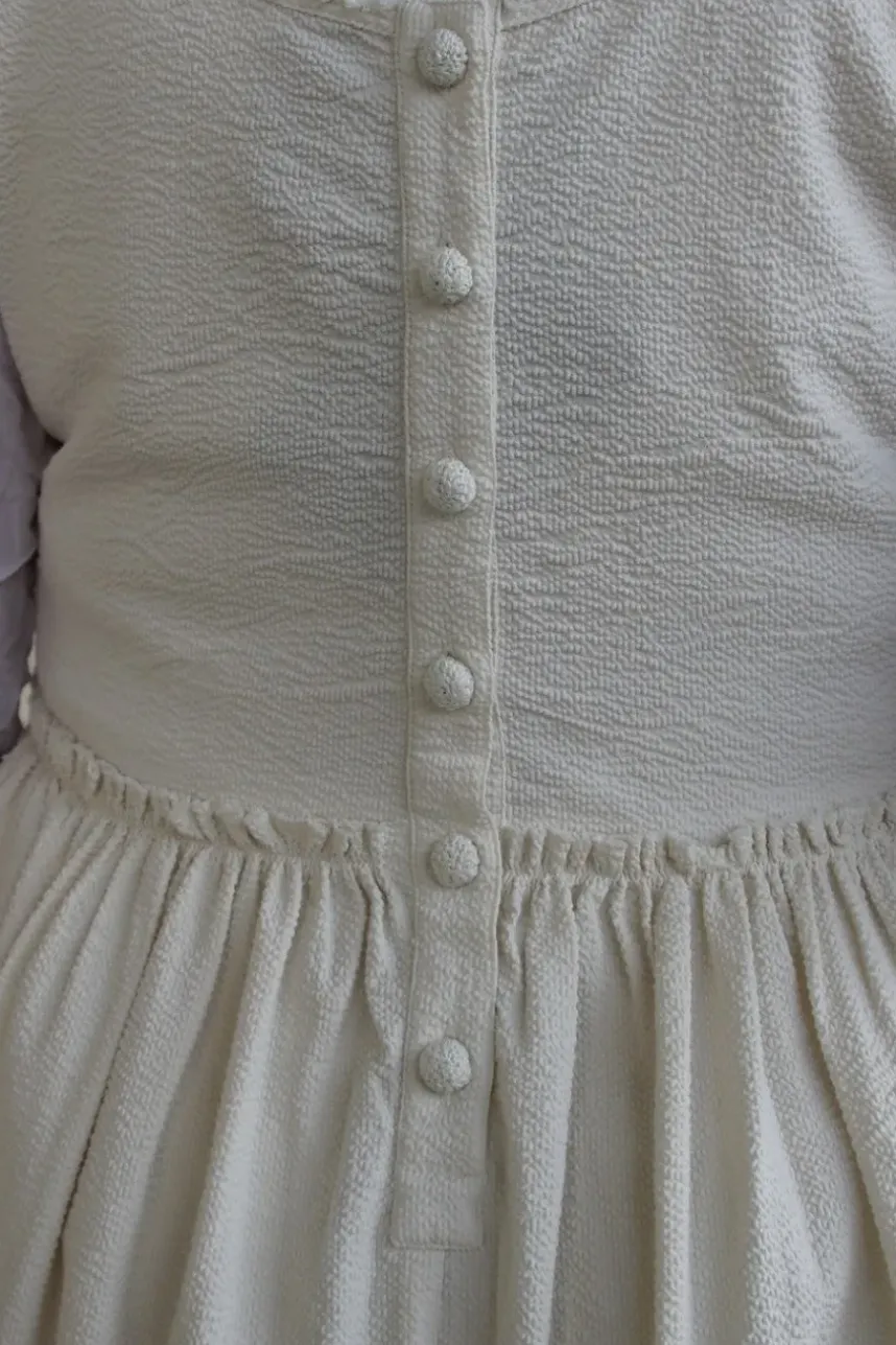 Ewa i Walla Kleid 55895 RUBY in cremeweiss (cream) - Seersucker aus reiner Baumwolle