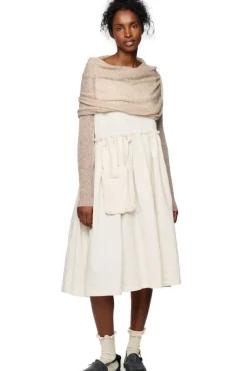 Ewa i Walla Kleid 55895 RUBY in cremeweiss (cream) - Seersucker aus reiner Baumwolle
