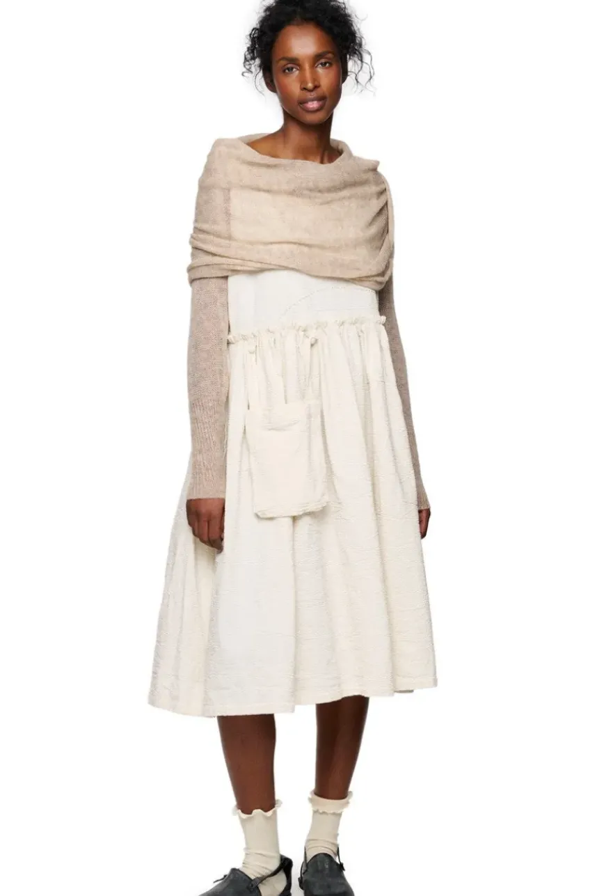 Ewa i Walla Kleid 55895 RUBY in cremeweiss (cream) - Seersucker aus reiner Baumwolle