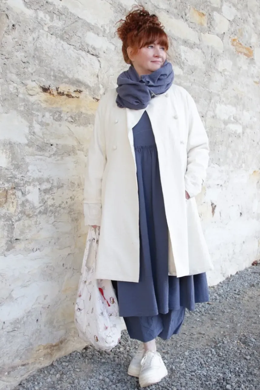Ewa i Walla Kleid 55895 RUBY in blau (blue) - Seersucker aus reiner Baumwolle