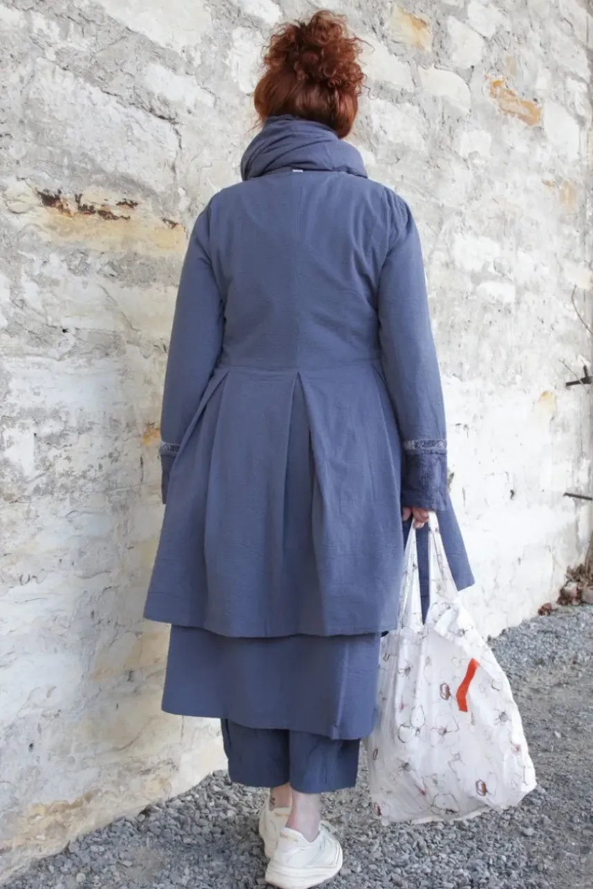 Ewa i Walla Kleid 55895 RUBY in blau (blue) - Seersucker aus reiner Baumwolle