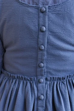 Ewa i Walla Kleid 55895 RUBY in blau (blue) - Seersucker aus reiner Baumwolle