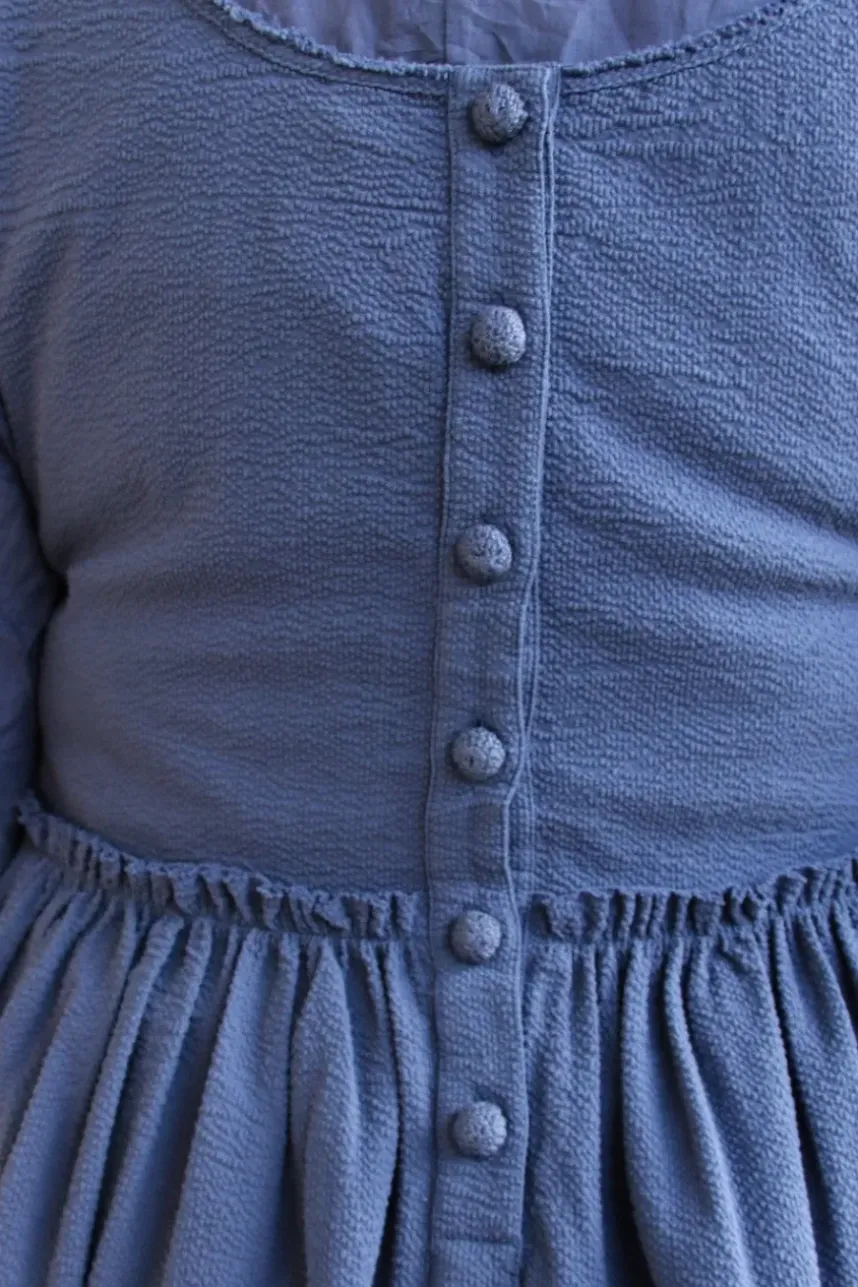 Ewa i Walla Kleid 55895 RUBY in blau (blue) - Seersucker aus reiner Baumwolle
