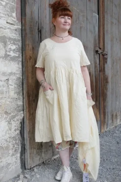Ewa i Walla Kleid 55839 VEGA in pastellgelb (vanilla) - reine Knitterbaumwolle