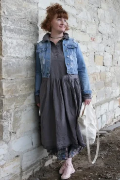 Ewa i Walla Kleid PAOLA 55820 in graublau (dim grey) - reine Knitterbaumwolle