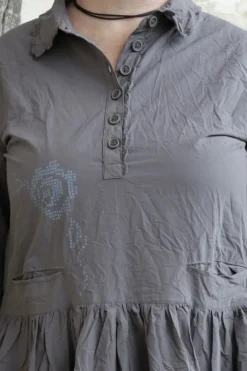 Ewa i Walla Kleid PAOLA 55820 in graublau (dim grey) - reine Knitterbaumwolle