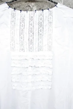 Ewa i Walla knielanges Kleid 55796 ESTELLE in weiß - reine Knitterbaumwolle