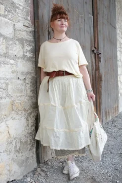 Ewa i Walla Kurzarm-Shirt 44979 INEZ in pastellgelb (vanilla) - softer Jersey