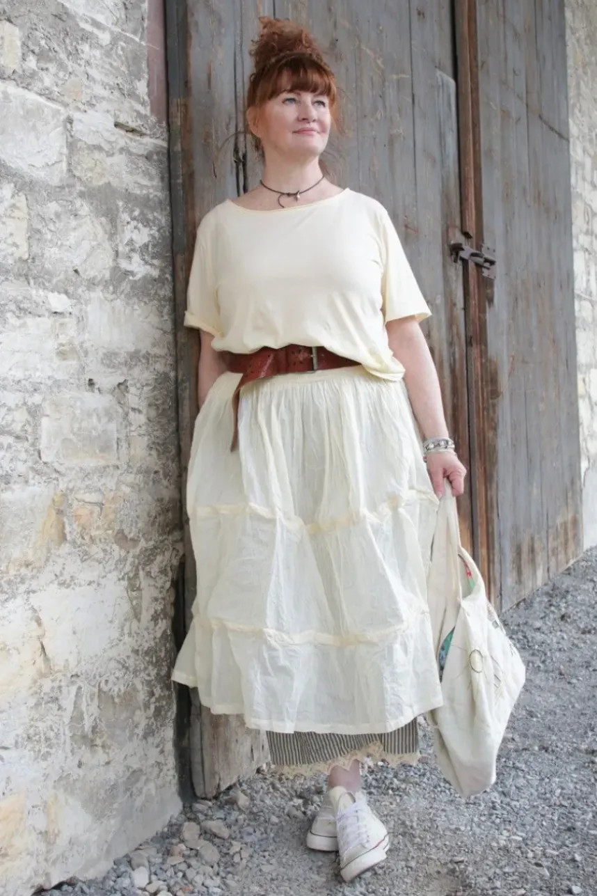 Ewa i Walla Kurzarm-Shirt 44979 INEZ in pastellgelb (vanilla) - softer Jersey