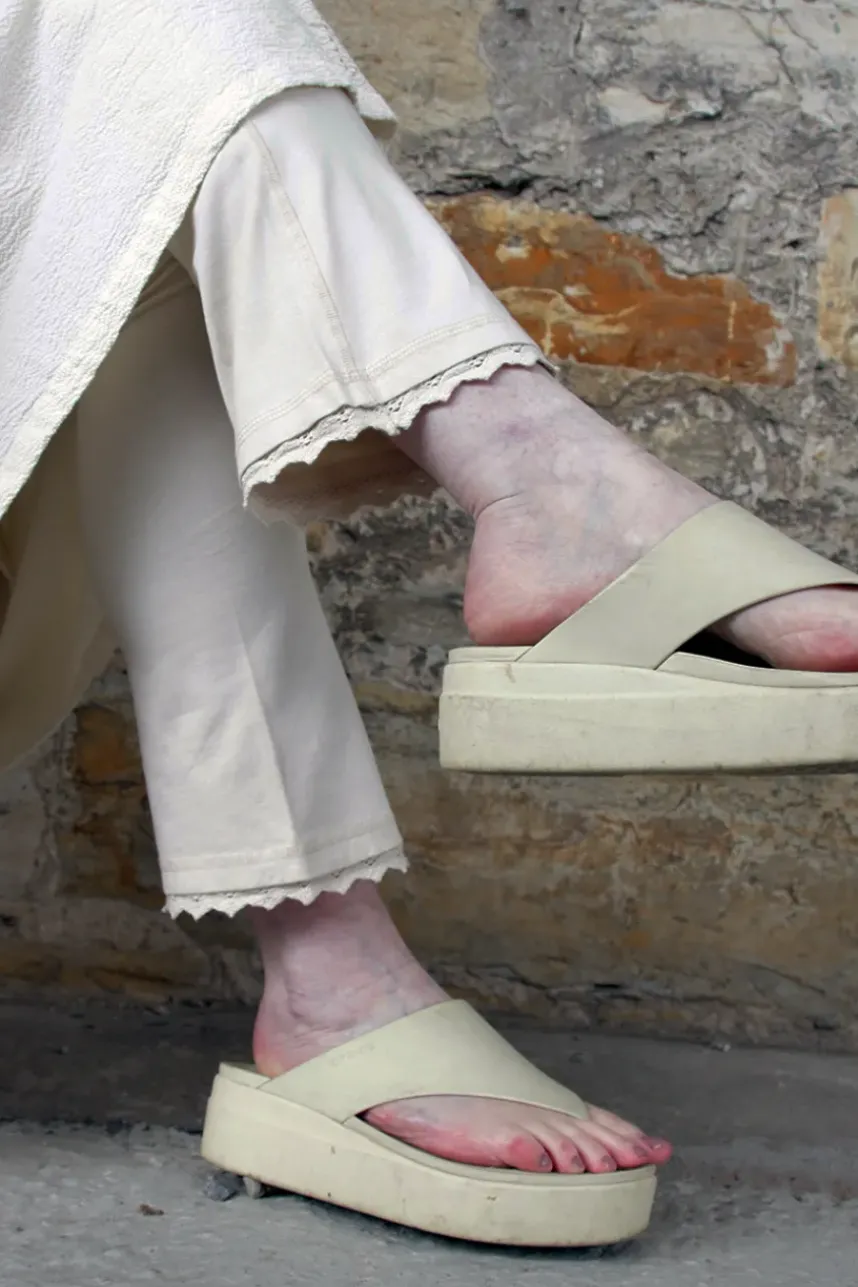 Ewa i Walla Leggins ELLEN 11417 in creme weiß (bone) - Jersey aus Baumwolle