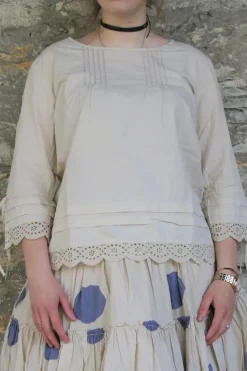 Ewa i Walla limitierte SUMMER SPECIALS Bluse 44789 in creme - softe Knitterbaumwolle