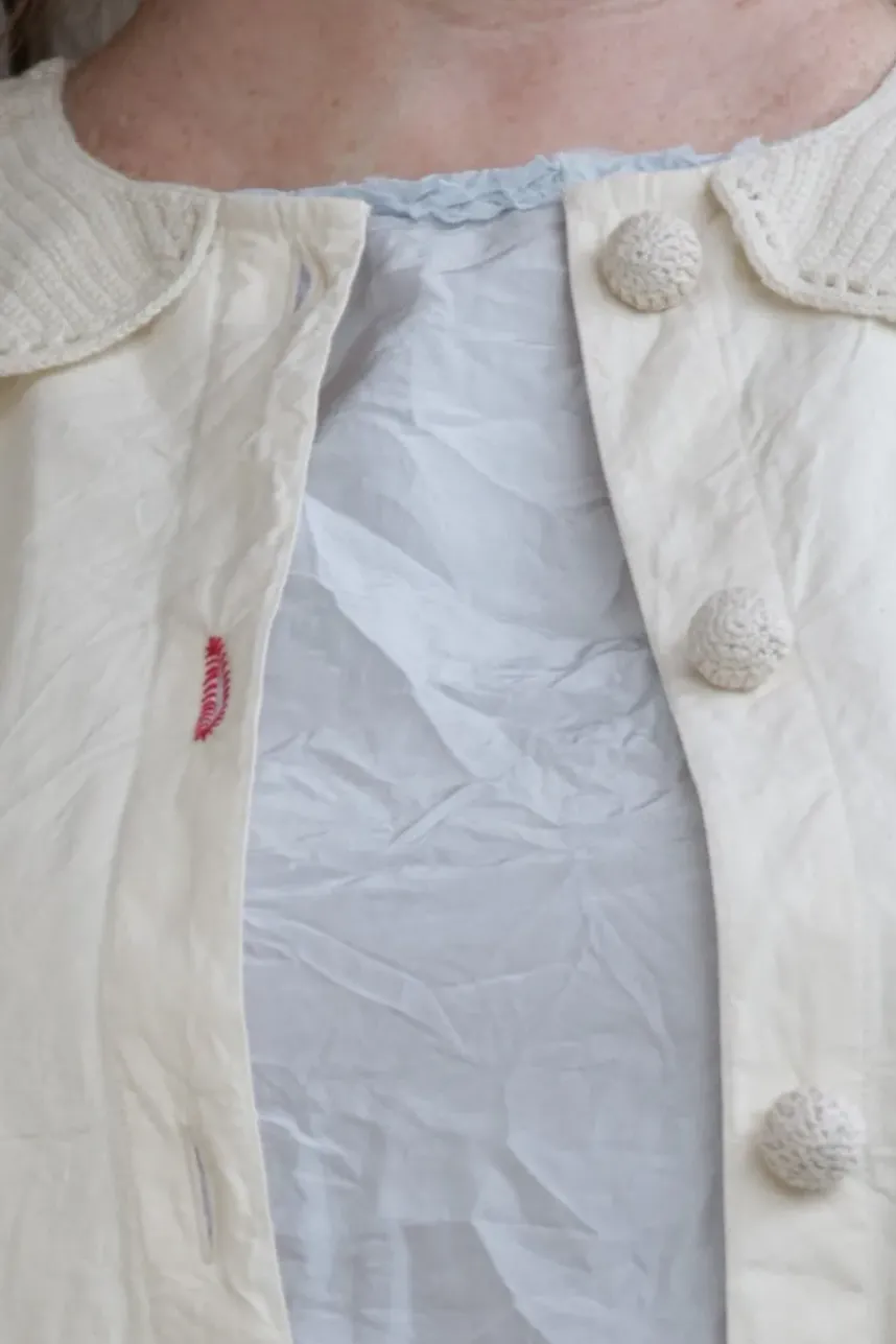Ewa i Walla Mantel 66750 KATJA in natur (cream) - reine Baumwolle im Antiklook