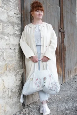 Ewa i Walla Mantel 66750 KATJA in natur (cream) - reine Baumwolle im Antiklook