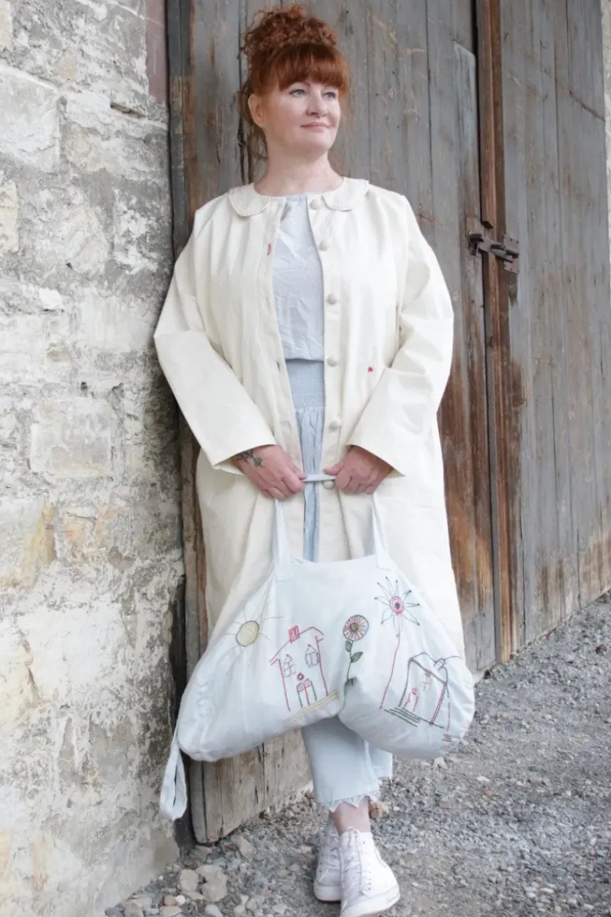 Ewa i Walla Mantel 66750 KATJA in natur (cream) - reine Baumwolle im Antiklook