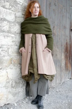 *Ewa i Walla Mantel 66758 MARIE in altrose (taupe) - reine, gewalkte Schafswolle