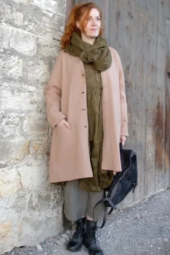 *Ewa i Walla Mantel 66758 MARIE in altrose (taupe) - reine, gewalkte Schafswolle