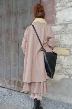 *Ewa i Walla Mantel 66758 MARIE in altrose (taupe) - reine, gewalkte Schafswolle