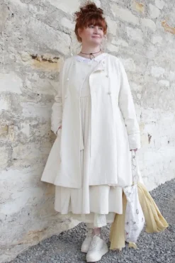 Ewa i Walla Mantel VIVIAN 66768 in cremeweiss (cream) - Seersucker aus reiner Baumwolle