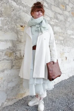 Ewa i Walla Mantel VIVIAN 66768 in cremeweiss (cream) - Seersucker aus reiner Baumwolle
