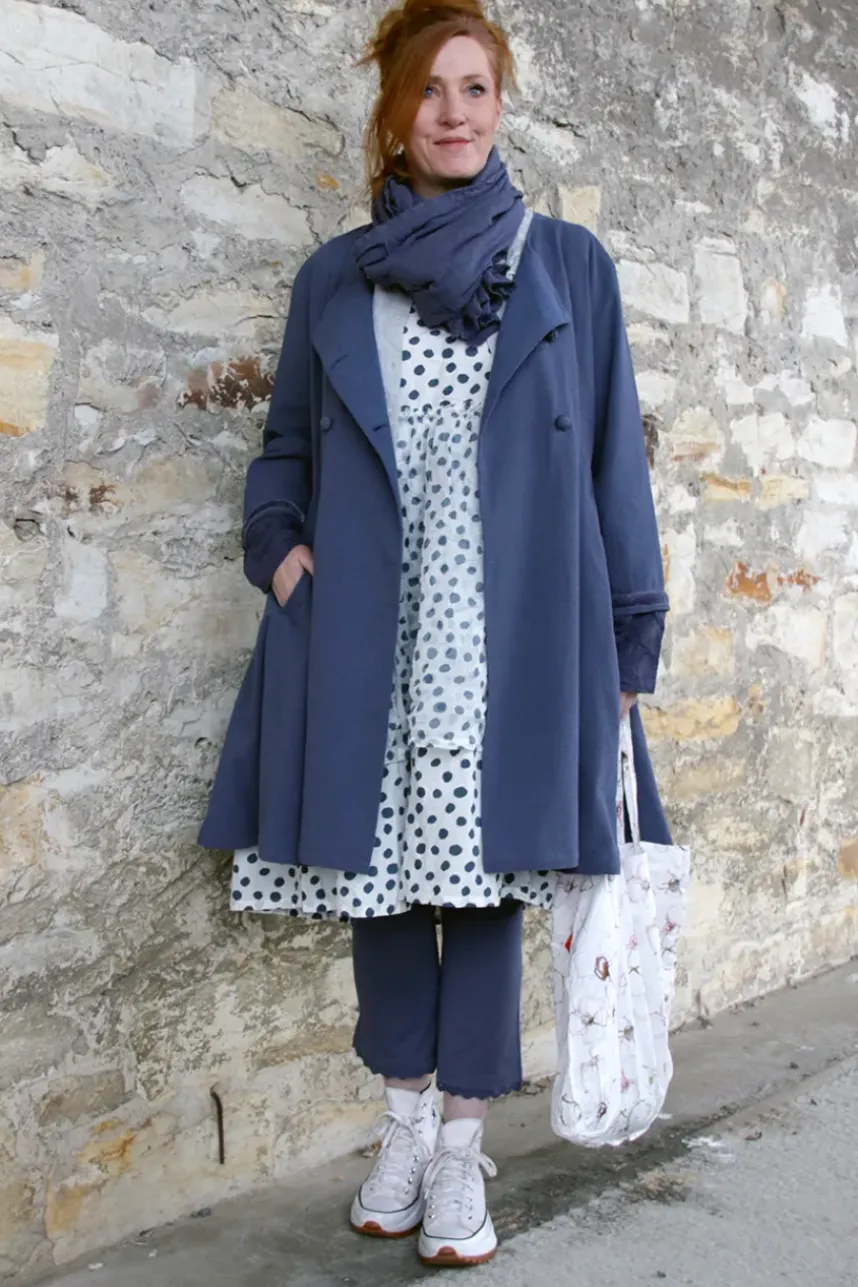 Ewa i Walla Mantel VIVIAN 66768 in blau (blue) - Seersucker aus reiner Baumwolle