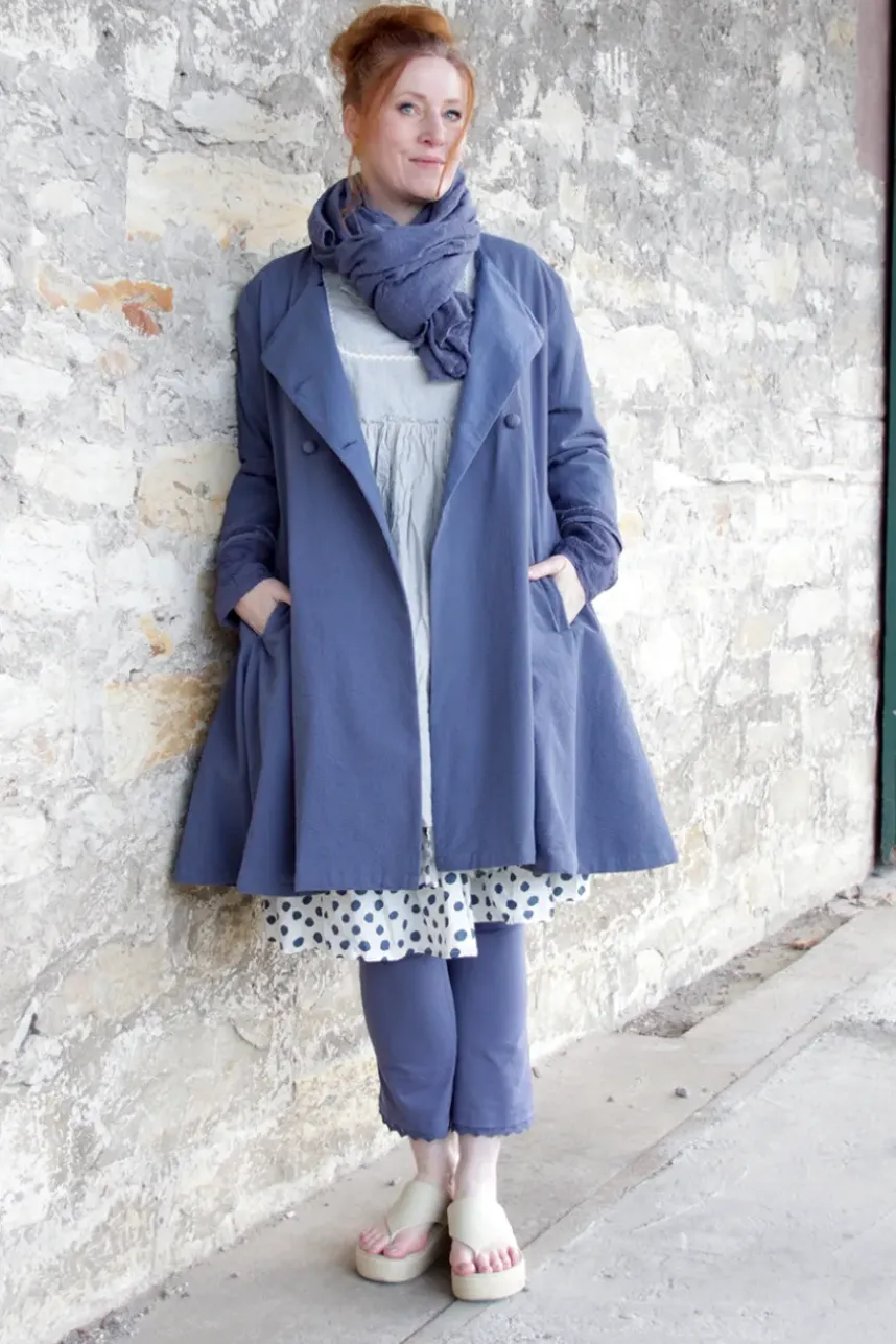 Ewa i Walla Mantel VIVIAN 66768 in blau (blue) - Seersucker aus reiner Baumwolle