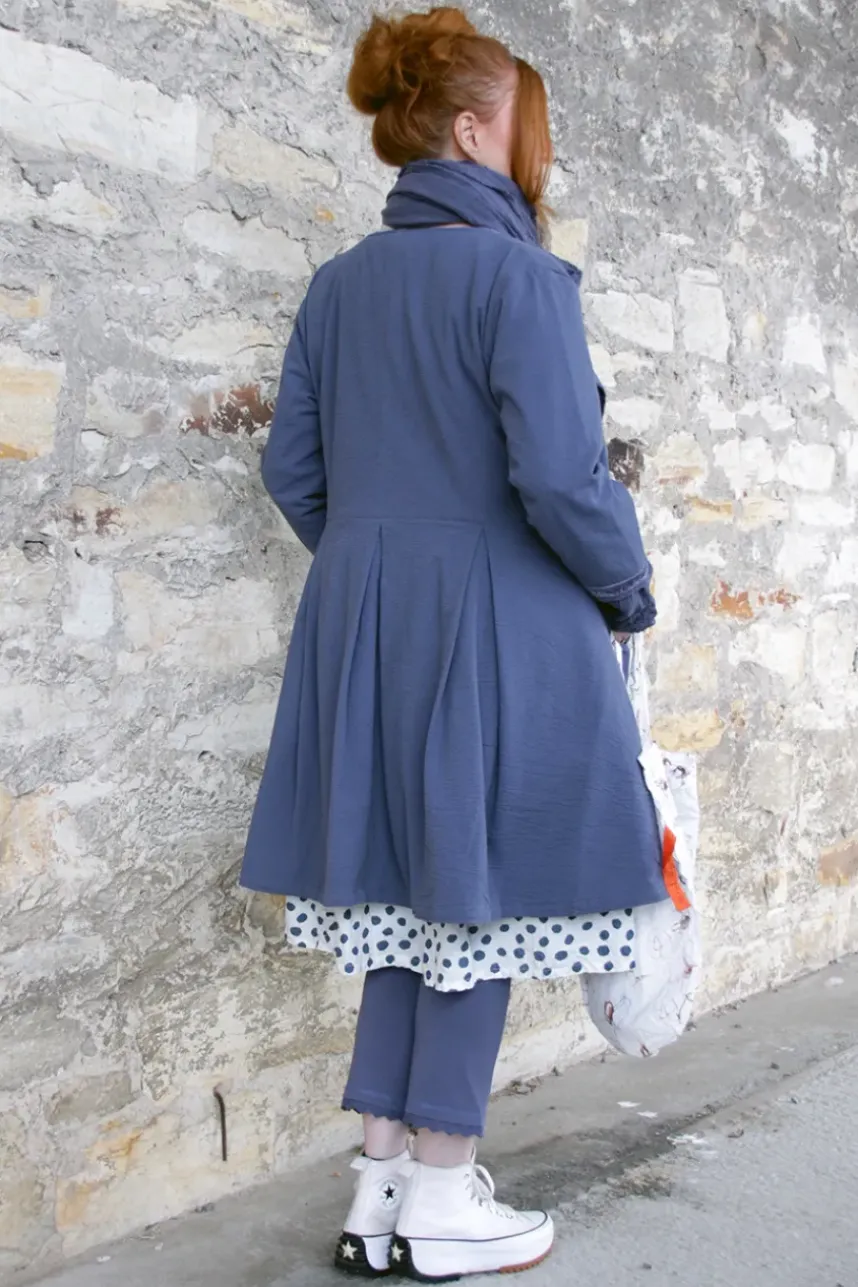 Ewa i Walla Mantel VIVIAN 66768 in blau (blue) - Seersucker aus reiner Baumwolle