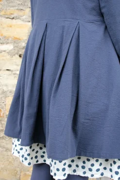 Ewa i Walla Mantel VIVIAN 66768 in blau (blue) - Seersucker aus reiner Baumwolle