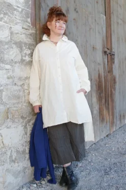 Ewa i Walla Opa-Hemd/Bluse 44935 LOVIS in natur (cream) - reine Knitterbaumwolle