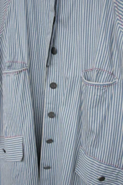 Ewa i Walla Parka/Kurzmantel 66298 in creme-blau gestreift - reine Baumwolle