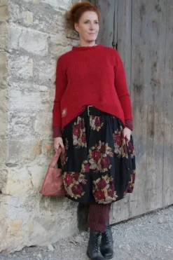 Ewa i Walla Pullover 44991 GURLI im satten rot (red) - superfeine Alpakawolle