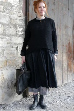 Ewa i Walla Pullover 44991 GURLI in schwarz (black) - superfeine Alpakawolle