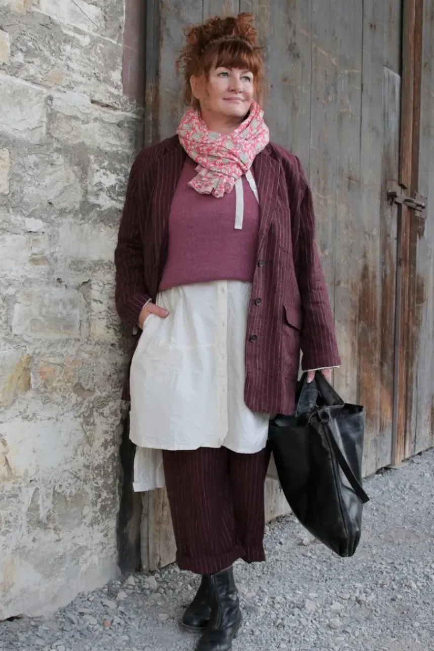 Ewa i Walla Pullunder 33374 GUNDA in himbeerrot (heather) - 80% recycelte Baumwolle