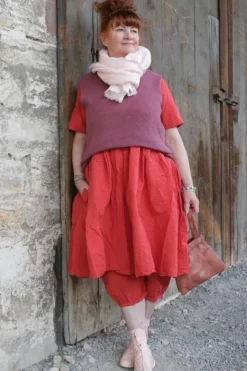 Ewa i Walla Pullunder 33374 GUNDA in himbeerrot (heather) - 80% recycelte Baumwolle