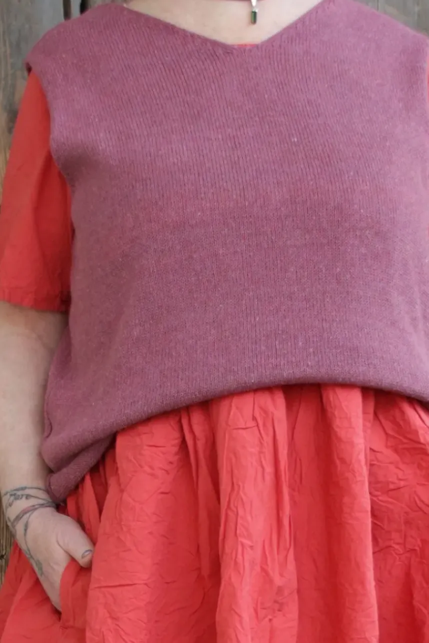 Ewa i Walla Pullunder 33374 GUNDA in himbeerrot (heather) - 80% recycelte Baumwolle