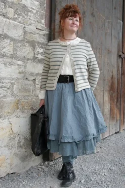 *Ewa i Walla Rock 22237 AILA in graublau (storm blue) - reine Knitterbaumwolle