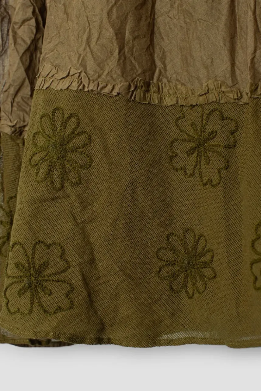 *Ewa i Walla Rock 22253 PIRJO in oliv (olive) - reine Baumwolle mit zarter Stickerei