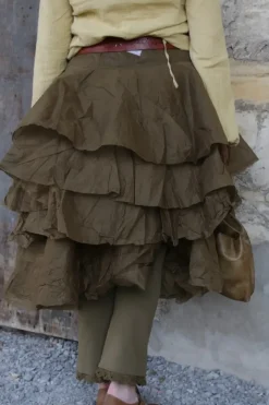 Ewa i Walla Rock 22220 TINE oliv (olive) - Hard Voile aus reiner Baumwolle