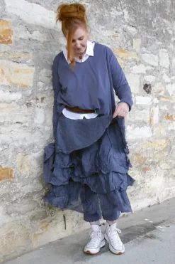Ewa i Walla Rock TINE 22276 in blau (blue) - Hard Voile aus reiner Baumwolle