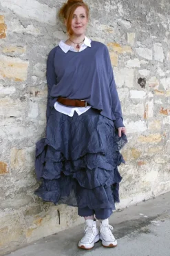 Ewa i Walla Rock TINE 22276 in blau (blue) - Hard Voile aus reiner Baumwolle