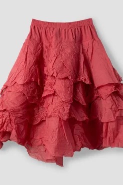 Ewa i Walla Rock TINE 22276 in korallenrot (cerise) - Hard Voile aus reiner Baumwolle