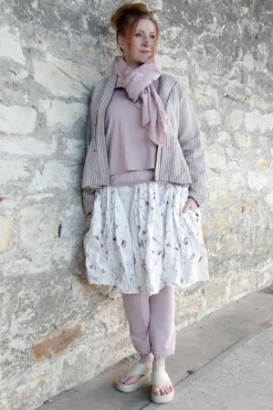 Ewa i Walla Rock VIBEKE 22261 mit zartem Flower Print (original) - reine Knitterbaumwolle