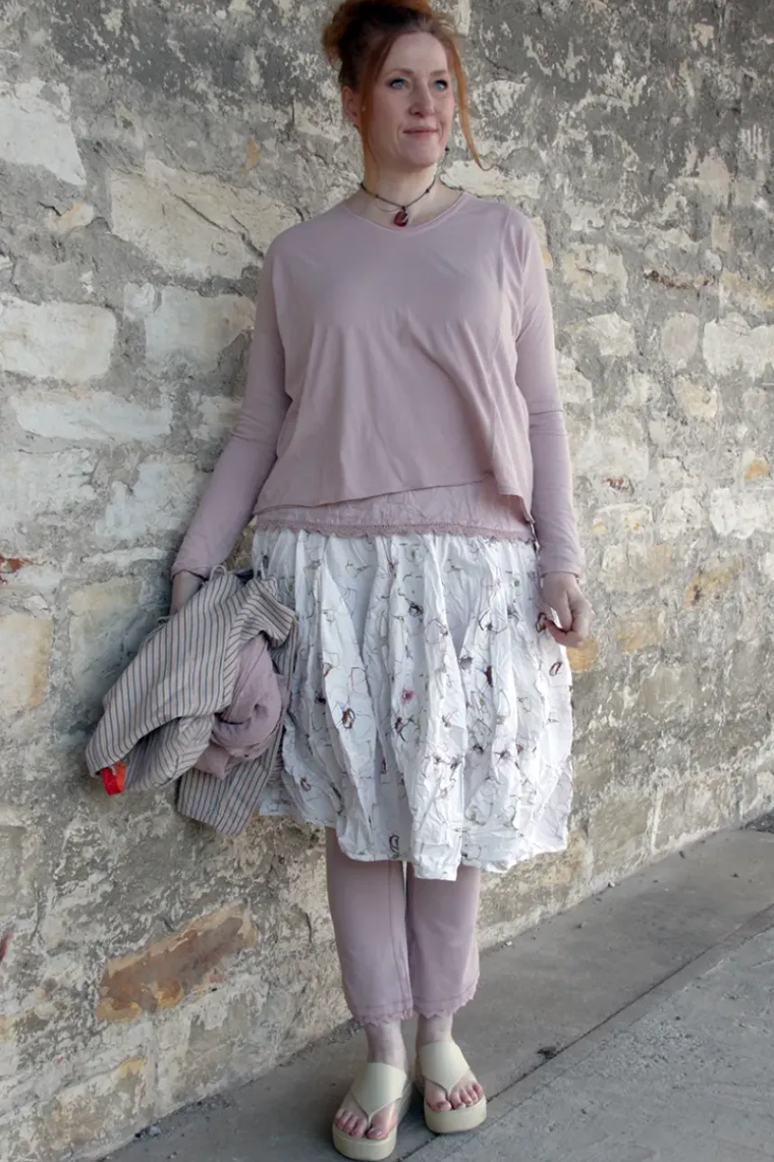 Ewa i Walla Rock VIBEKE 22261 mit zartem Flower Print (original) - reine Knitterbaumwolle