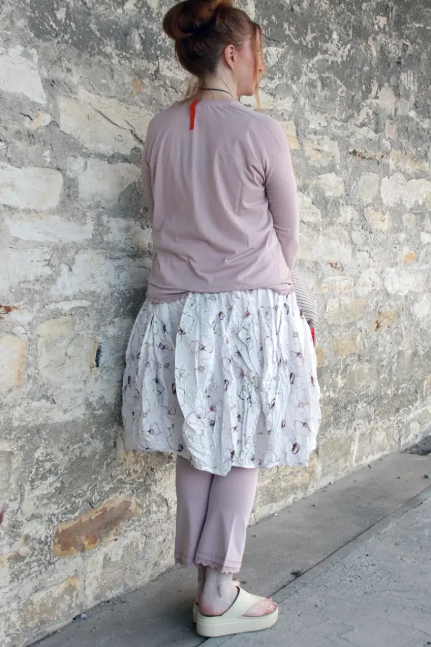Ewa i Walla Rock VIBEKE 22261 mit zartem Flower Print (original) - reine Knitterbaumwolle